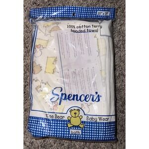 Hooded Baby Bath‎ Towel Vintage Spencer's Terry Cloth Duck Cow 35" X 29" New